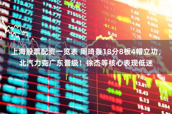 上海股票配资一览表 周琦轰18分8板4帽立功，北汽力克广东晋级！徐杰等核心表现低迷